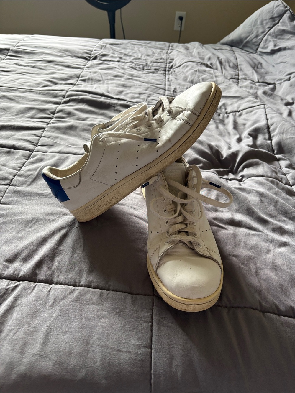 adidas Stan smith White Sneakers with Blue Heel Tab
